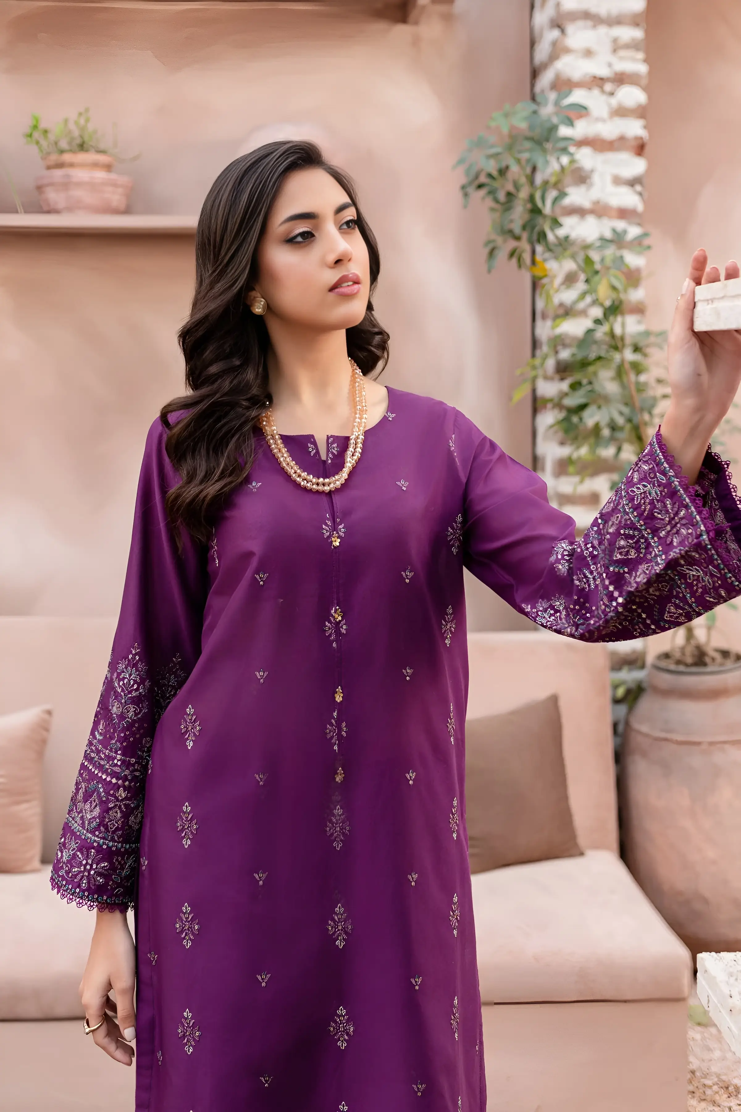 Best Seller - Eminence - 2Pc Stitched Embroidered Dress - Image 6