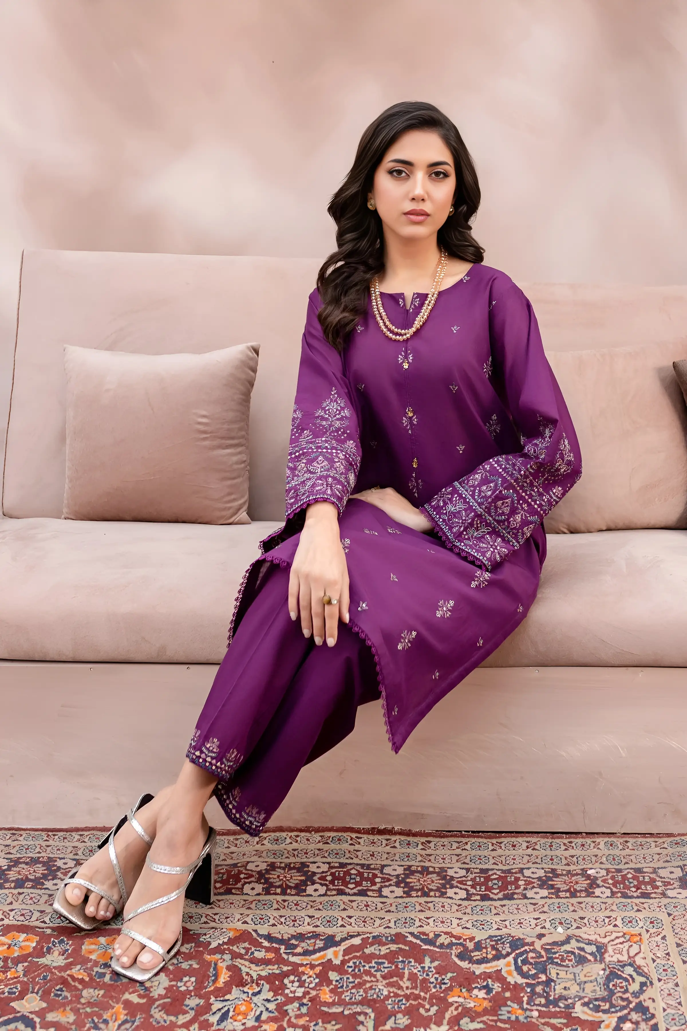 Best Seller - Eminence - 2Pc Stitched Embroidered Dress - Image 7