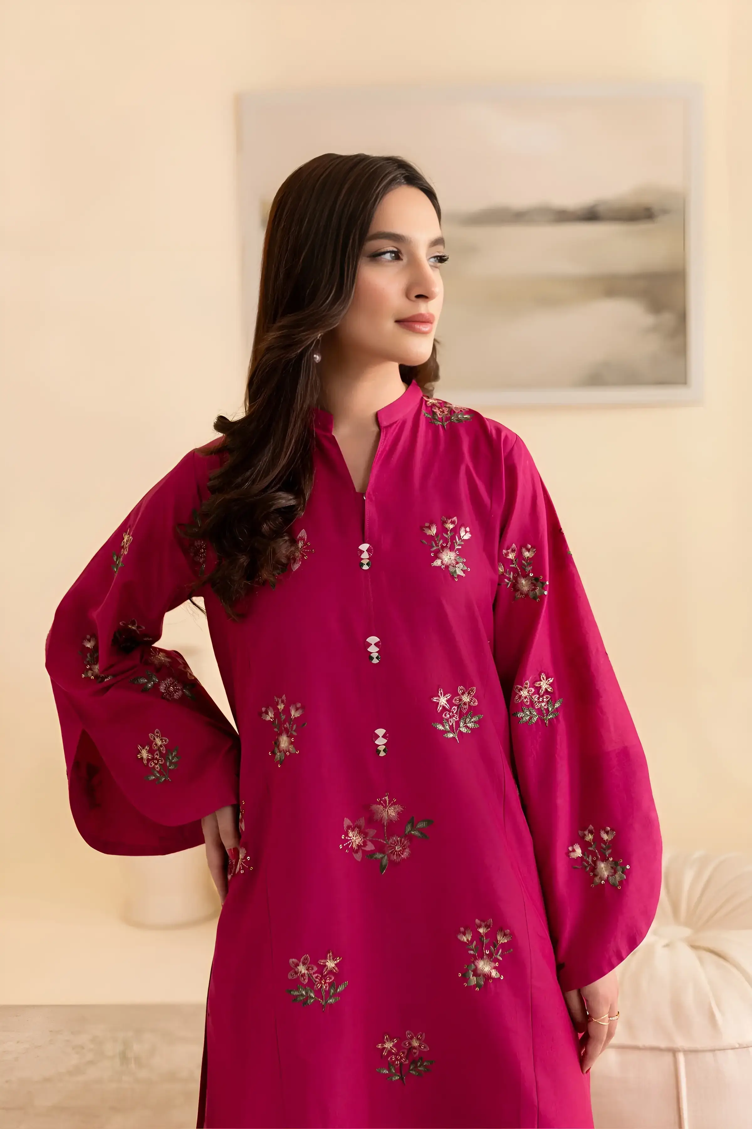 Best Seller - Inizio - 2Pc Stitched Embroidered Dress - Image 4