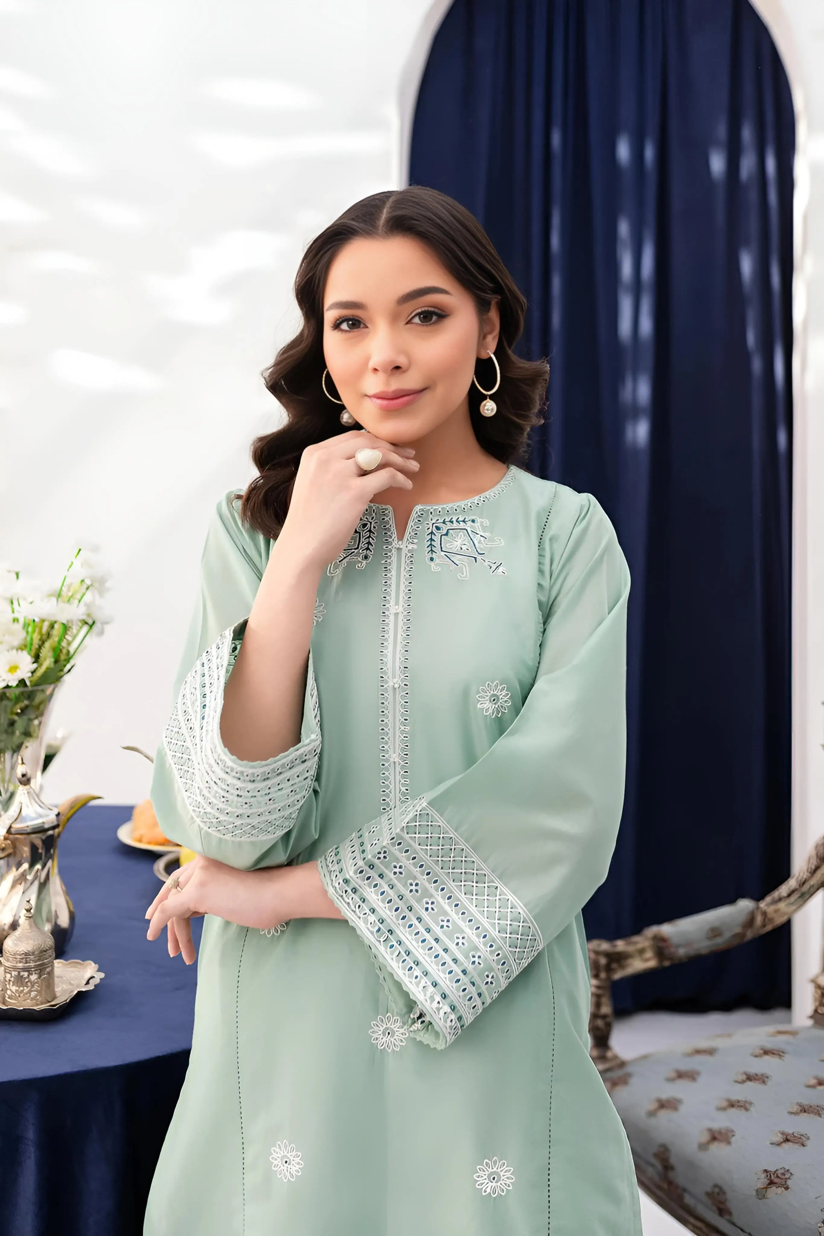 Best Seller - Opaline - 2Pc Stitched Embroidered Dress - Image 4